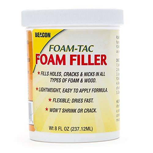 Beacon Foam-Tac Clear Foam Filler Paste, 8-Ounce, 12-Pack