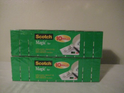 Scotch Magic Tape, 3/4 x 1000 Inches, Boxed, 10 Rolls Per-pk (2 Pack)