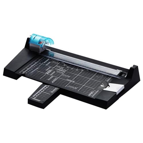GAZOGJ Paper Trimmer, Rotary Paper Cutter Heavy Duty with Blades of 5 Modes, Straight/Wave/Dotted/Creasing Line, Easy to Use, Safety Durable for Craft Paper Coupon Label an
