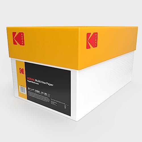 Kodak Printer Paper 8.5 x 11 | 20 lb Copy Paper 92 Bright | 10 Reams | 5,000 Sheets