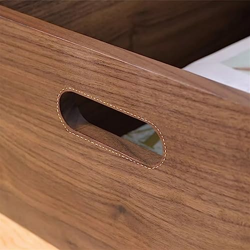 XAWSOP Vinyl Record Storage Crate Wooden Cd Record Holder, Black Walnut Cube Record Organizer Record Box, Vinyl Record Holder Storage Case,Large