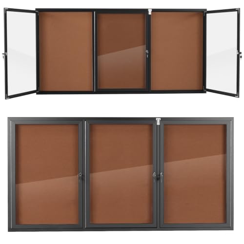 Hubxinly Weatherproof Enclosed Bulletin Board Aluminum Frame with Glass