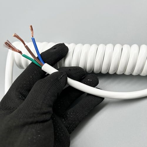 Coiled Power Cord 3 Core 13AWG Retractable Spiral Cable