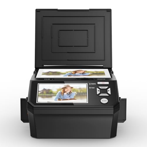 Film & Photo Scanner with 5" LCD Screen, Converts Photo, 135/110 Film Negatives & Slides, Business Card to 22MP Digital Photos, 8GB SD Card Included