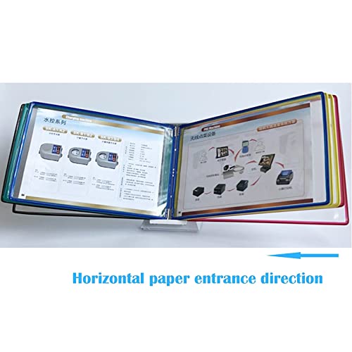 NIKAIDD Desktop Reference Organizer - Catalog Display Rack, 10-Page Double-Sided Panel Catalog Reference System, A4 Letter Size Desktop/Wall Reference System, Wall-Mounted Reference Organizer (Blue)