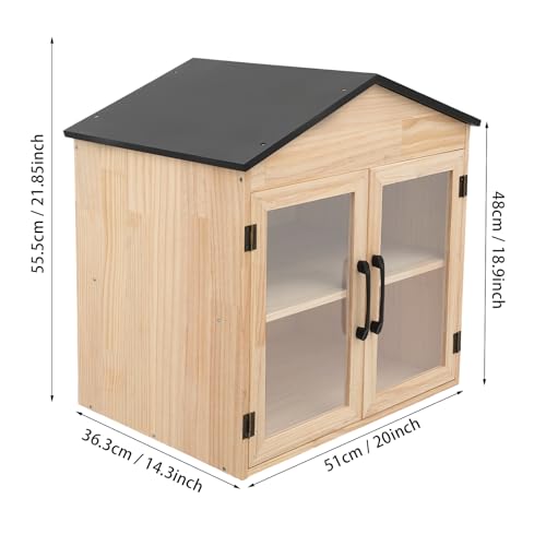 Kllkmmws Library Outdoor Book Box Storage, Waterproof Little Wood Cabinet withSturdy Hinges&Smooth Handle, Small Wooden Cabinet Little Literature Box for Neighborhoods Community School (4-Cell)
