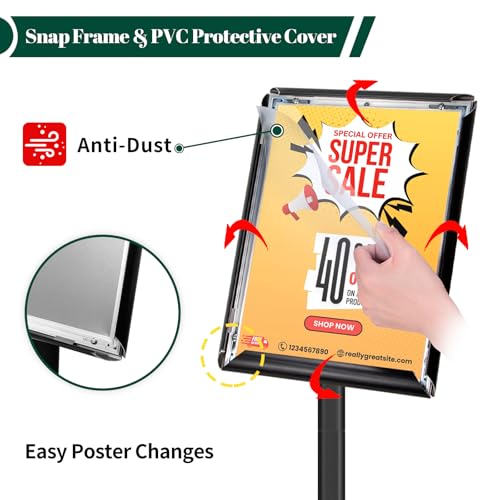 3 Pack Heavy Duty Pedestal Sign Holder 11 x 17" Floor Standing Sign Holder