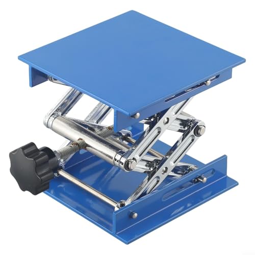 XIVUIFOI Lab Scissor Jack Lift Table,Manual Lab Jack Stand,Adjustable Height 80-325mm,Aluminum Lifting Platform for School Physics Chemistry, Chemistry,Biology Experiments (100x100MM)