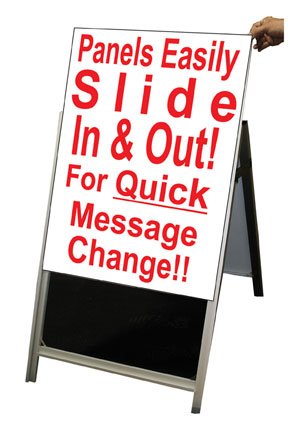 48" PVC A-Frame Sidewalk Sign - Chalkboard Panels!