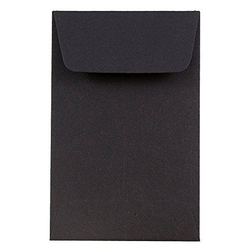 JAM PAPER #1 Coin Business Envelopes - 2 1/4 x 3 1/2 - Smooth Black - Bulk 1000/Carton