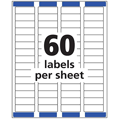 Avery® Printable Return Address Labels, Sure Feed® Technology, 0.5" x 1.75", White, 6,000 Blank Mailing Labels (05155)