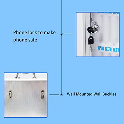 YXCUSAM Mobile Phone Locker, Aluminum Alloy Pocket Chart Mobile Phone Storage Cabinet, Lockable, Suitable for Classrooms, Offices (48)