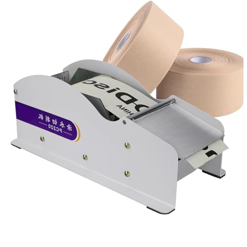 VNATWGOO Stainless Steel Desktop Tape Cutter,Water-Activated Tape Dispenser, Manual Kraft Gum Tape Dispenser, Packaging Tape Cutter