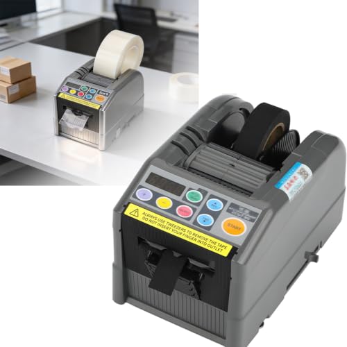 Adjustable Size Electric Tape Dispenser,200mm/S Constant Feeding Speed, Fits Various Roll Tapes Up to 300mm Outer Diameter for Office and Electronic Processing Work