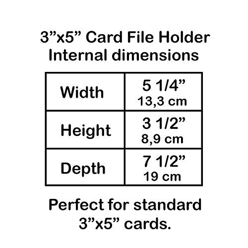 Acrimet 3 x 5 Card File Holder Organizer Box Metal Base Heavy Duty (AZ Index Cards and Divider Included) (White Color with Clear Crystal Plastic Lid Cover)