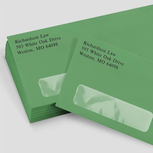 LUXPaper #10 Business Window Envelopes | 4 1/8" x 9 1/2" | Holiday Green | 60lb. Text | 1,000 Qty