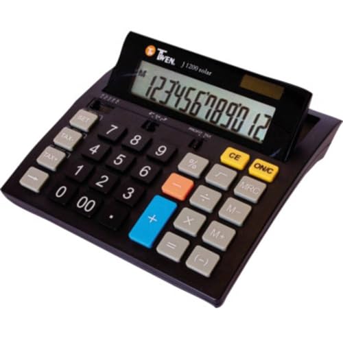 J1200 Solar Desktop Calculator with 12-Digit LCD Screen