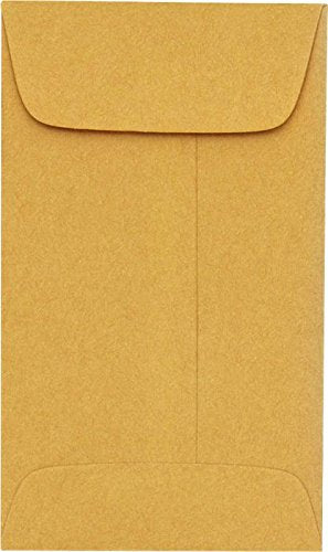LUXPaper #3 Coin Envelopes | 2 1/2" x 4 1/4" | Brown Kraft | 24lb. Text | 1,000 Qty