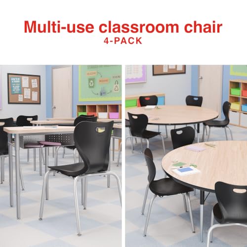 STAPLES Polypropylene 16" Student Chair, Black, 4/Box (ST63541)