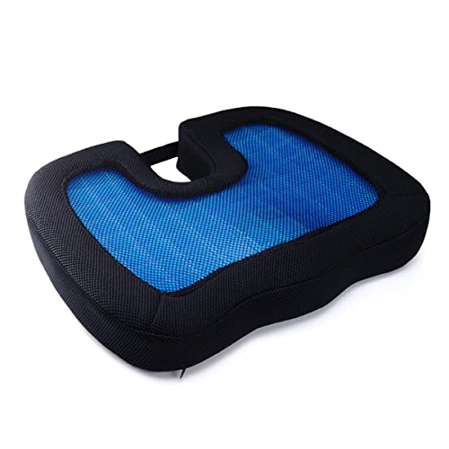 Feilx Gel Enhanced Seat Cushion - Non-Slip Orthopedic Gel & Memory Foam Coccyx Cushion for Tailbone Pain - Office Chair Car Seat Cushion - Sciatica & Back Pain Relief