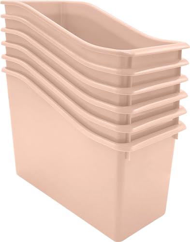 Teacher Created Resources Blush Plastic Book Bin 6-Pack (TCR2088685)