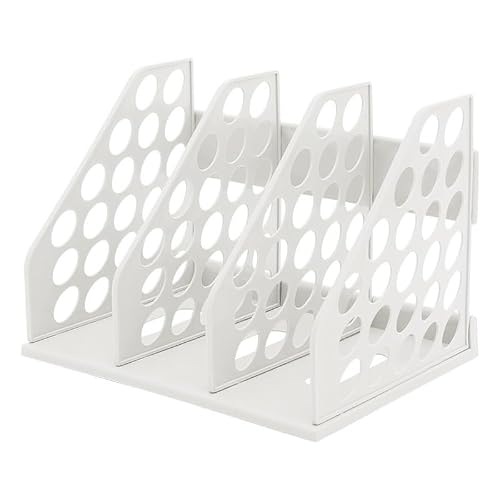File Rack Office Data Storage Rack Home Book Magazine Hollow Shelf File Letter Trays(White)