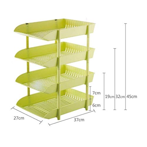 4 Tier - Plastic Desk Letter Organizer Trays, Stackable Desktop Document Paper Storage, Front Load File Holder