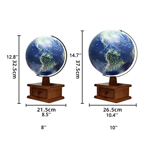 Geographic Globes Illumination Globe With Wooden Drawer Stand Globes Hd Embossed World Globe Touch Night Light Desktop Geographic Globes Fun