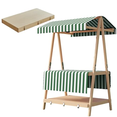 WLCGYD Foldable Outdoor Concession Stand Booth, Portable Food Cart with Canopy, Commercial Street Food Stands for Display(F,106x60cm/41.7x23.6in)