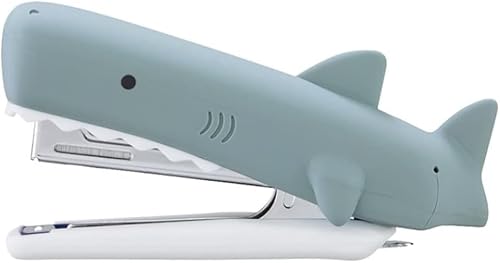 Desktop Staplers-Mini Stapler-Animal Silicone Stapler Cute Manual Staplers Stationery Office Supply Home School Accessories for Kids(Shark)