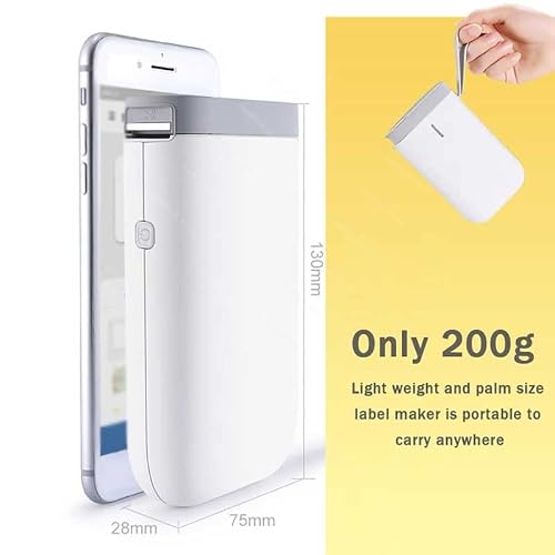 MVUYO FMURY Portable Thermal Label Printer Fast Printing Mall Home Office Use with Waterproof Label Paper