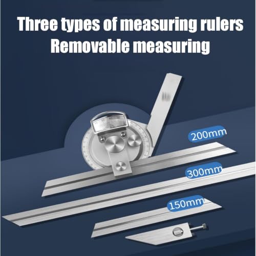 360° Universal Bevel Protractor Angle Finder, Detachable Angle Finder Measuring Ruler, 5' Resolution, with Magnifying Glass, Built-in Fine-Tuning Device, for Angle Measurement