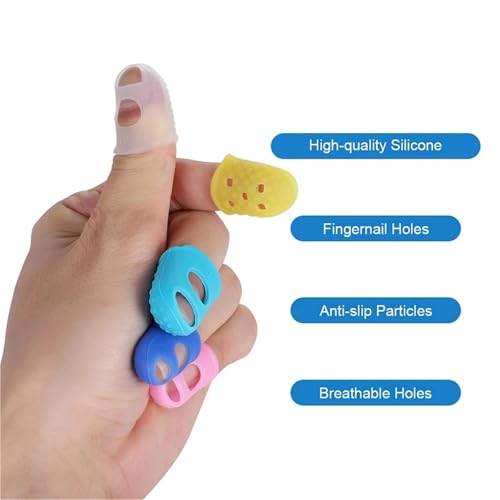 Rubber Fingers Tips 70 Pcs Silicone Guitar Finger Protectors in 5 Sizes
