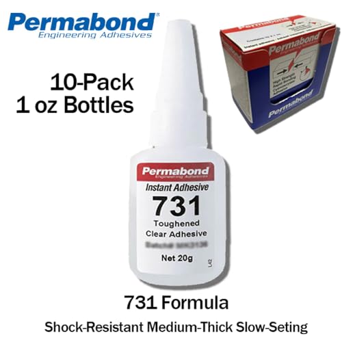 Permabond 731 (1oz Bottle) Instant Adhesive-Toughened & Flexible Slow-Set General Purpose