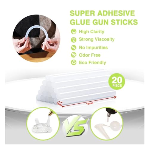 LIBODD Hot Glue Gun Glue Gun 7.2V Lithium Battery Hot Silicone Gun Hot Melt Glue Gun with 20pcs Glue Sticks for DIY Crafts Arts for DIY Arts, Crafts and Quick Repairs