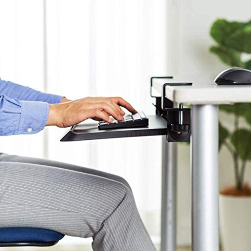 AUGUSE Keyboard Tray Drawer, Keyboard Platform Keyboard Tray Under Desk, Ergonomic Mouse & Keyboard Sliding Tray Computer Desk Extender, Steel Shelf Clip-on Drawer Stand (Size : Cream)