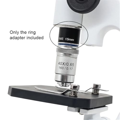 Microscope Accessories Kit Microscope Objective Adapter Ring-Objective Parfocal Length Extension Ring Outer Inner RMS Thread Extenders 12mm 15mm 18mm 28mm Microscope Slides(Total Length 32 mm)