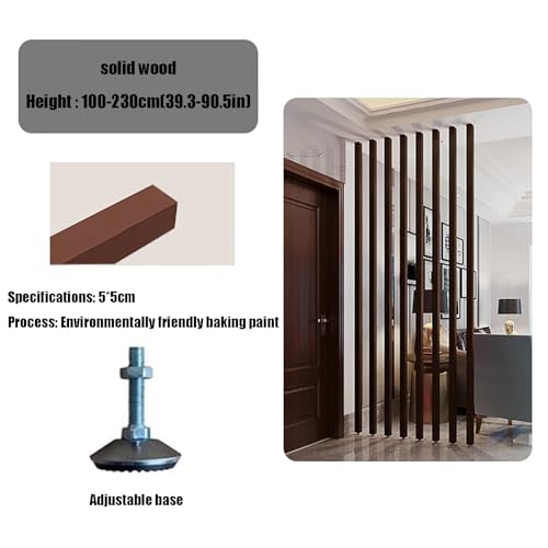 Floor to Ceiling Wooden Slats，Screen Partition Post Living Room Simple ，Privacy Screens Room Partition Post，Modern Floor-to-Ceiling Partition for Living Room(7root,120cm/47.2in/3.93ft)
