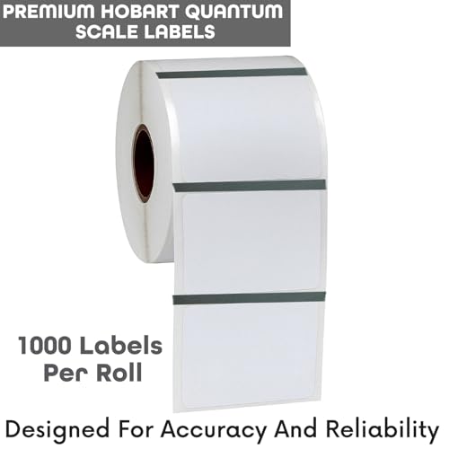 Aquos Hobart Scale Labels Quantum HL-3850 (3") Label Rolls Made in USA 1000 Labels Per Roll (HL-3850, 6 Rolls)