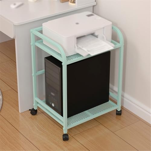 LICONG-2019 CPU Stand Home Printer Shelf PC Tower Stand CPU Floor Stand Under Desk with Lockable Castor Wheels Sturdy PC Trolley for Gaming Desk PC Accessories CPU Holder(Pink)
