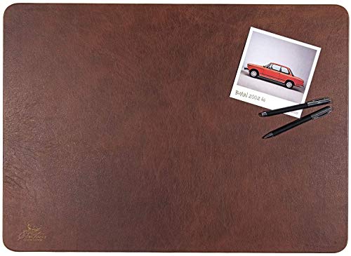 Centaur - 100% Genuine Leather Desk pad - nut-Brown 23,62 x 15,75 inch Ideal for Office and Home - Easy-Care with Anti-Slip Desk mad - Handmade in Germany