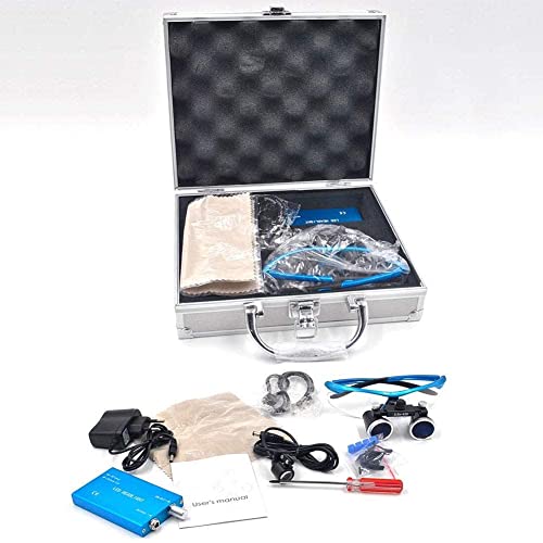 EUQKKWLOY Magnifying Glass Magnifying Glasses Magnifier,3.5X 420Mm Dental Surgery Magnifying Glass,Binocular Loupe,Handsfree Headband Magnifier,with Headlights,with Handy Carry Case,for