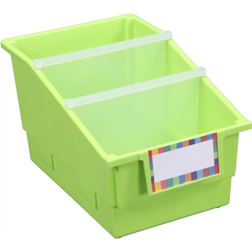 Really Good Stuff Neon Green Chapter Book Library Bins with Dividers