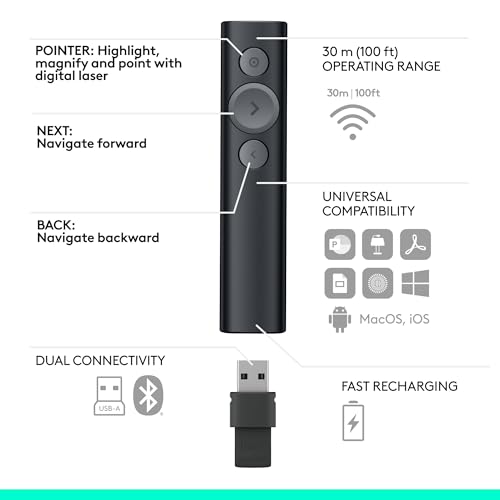 Logitech Spotlight Presentation Remote Universal Wireless - Black