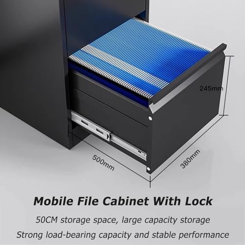 Metal Filing Cabinets for Home Office, Vertical Filing Cabinet, Industrial Drawer Chest Garage Cabinets, Lockable Tool Chest Cabinet, Steel Tool Storage Box Organizer