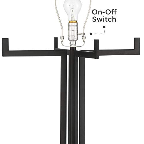 Franklin Iron Works Madrid 64" Tall Matte Black Modern Floor Lamp