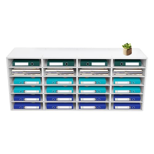 SHIPUNAYE 24-Slot Mail Sorter Organizer with Adjustable Shelves