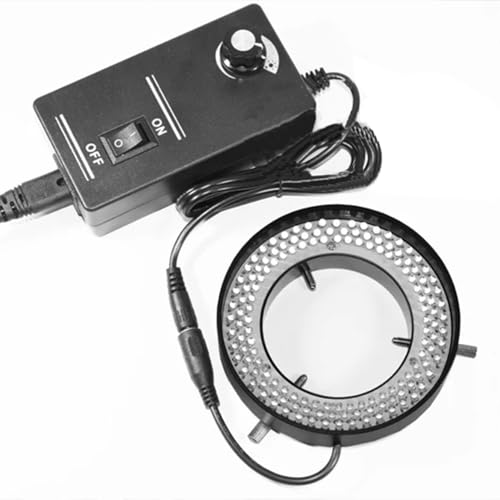 Microscope Accessories Kit 8000K 72-47mm 9W/10W 144/152 LED Microscope Ring Light Illuminator Lamp for Industry Stereo Microscope Lens Camera Microscope Slides(144 LED 72mm 9W)