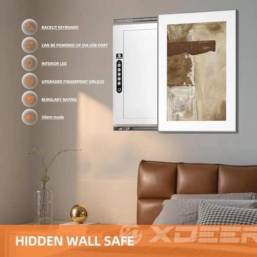 XDeer Quick Access Biometric Wall Safe – Hidden In-Wall Security Safe