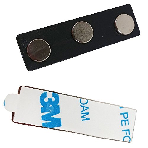 Magnetic Name Tags/Badges with Super Strong Magnetic Fasteners UNATTACHED - 100 Pack Kit Includes Crystal Clear Gloss Printable Labels - White Name Badges with 1/8th Rounded Corners 1.25 X 3 Inch